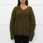 Sarah Pacini Green Mohair Mix Jumper