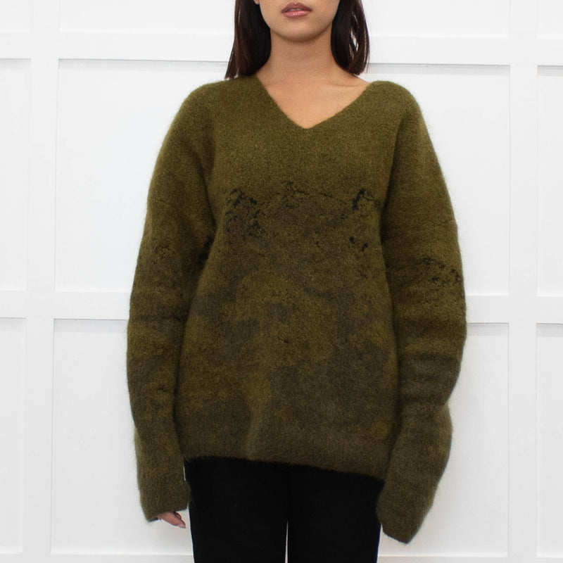 Sarah Pacini Green Mohair Mix Jumper