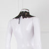 Anne Fontaine Black Embellished Crochet High Collar