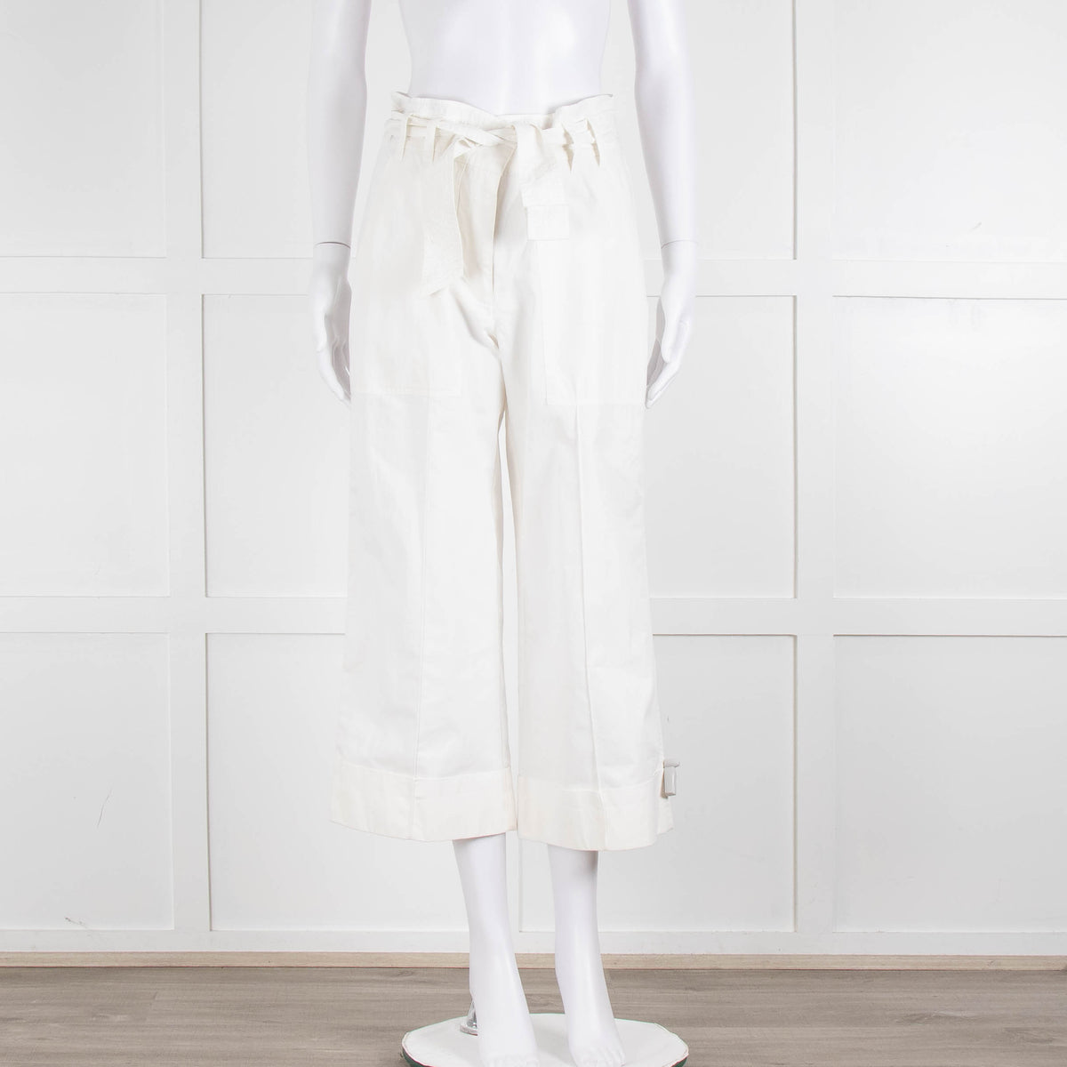 Me + Em White Cotton Cargo Trousers