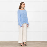 Bamford Pale Blue Cotton Cable Jumper