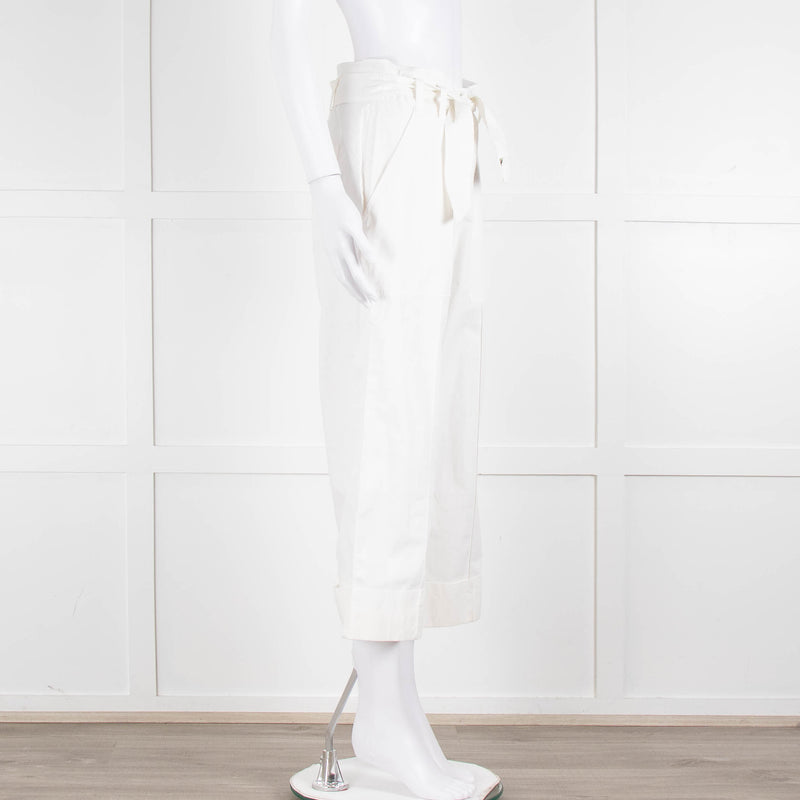 Me + Em White Cotton Cargo Trousers