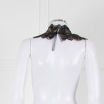Anne Fontaine Black Embellished Crochet High Collar