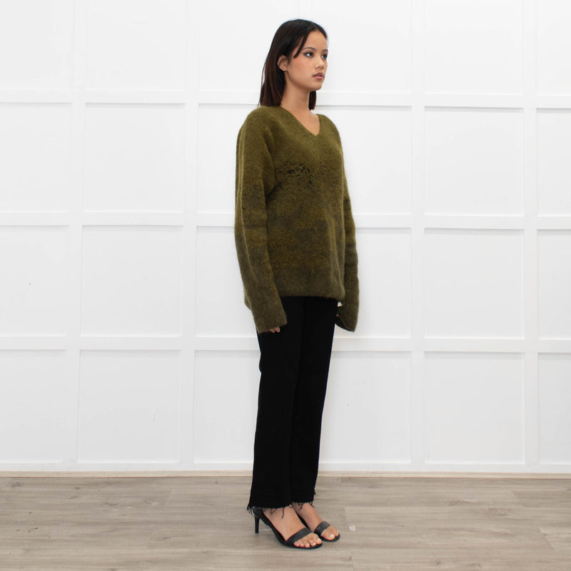 Sarah Pacini Green Mohair Mix Jumper