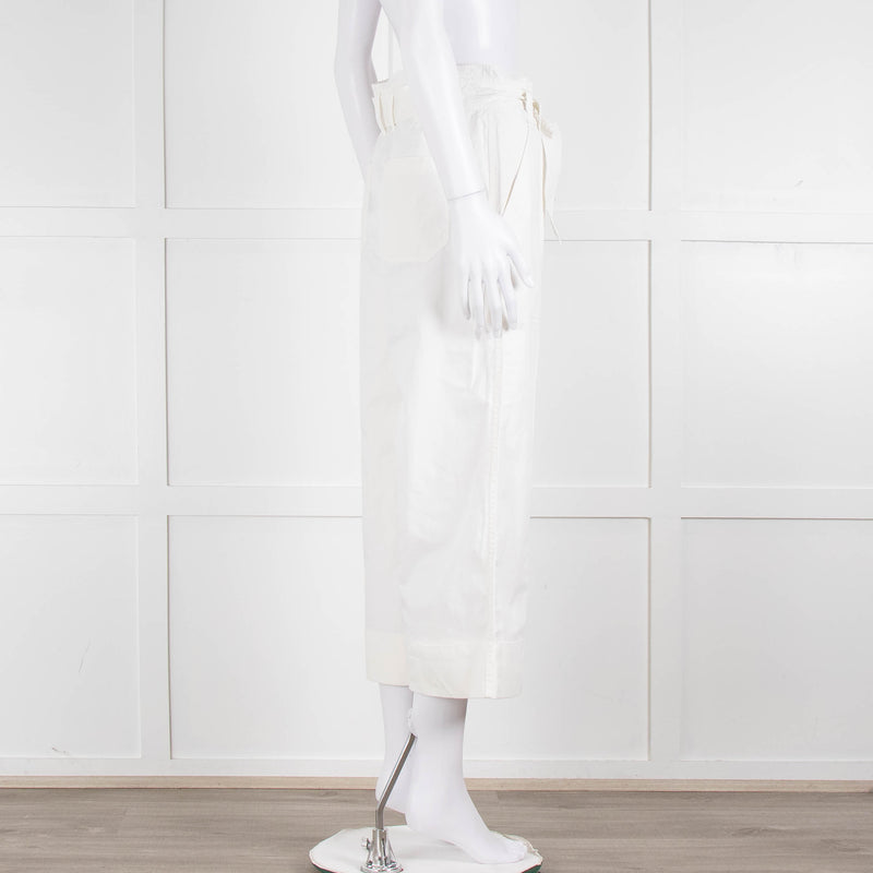 Me + Em White Cotton Cargo Trousers