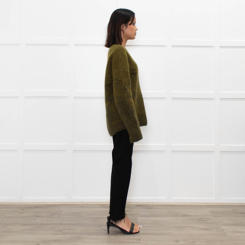 Sarah Pacini Green Mohair Mix Jumper