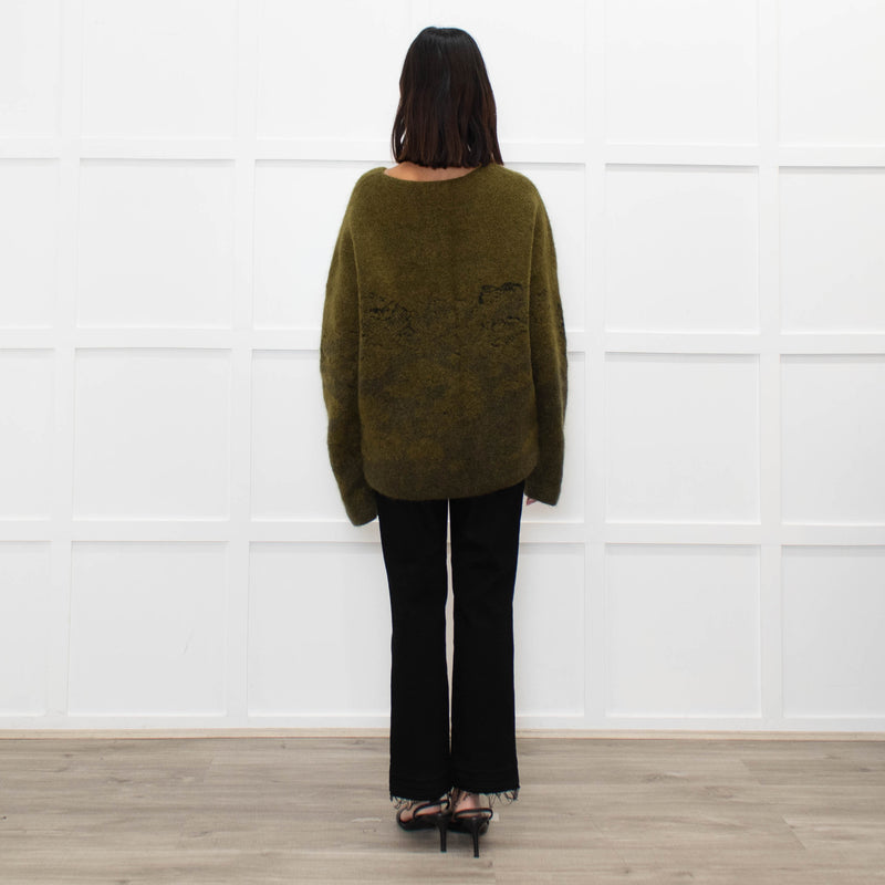 Sarah Pacini Green Mohair Mix Jumper
