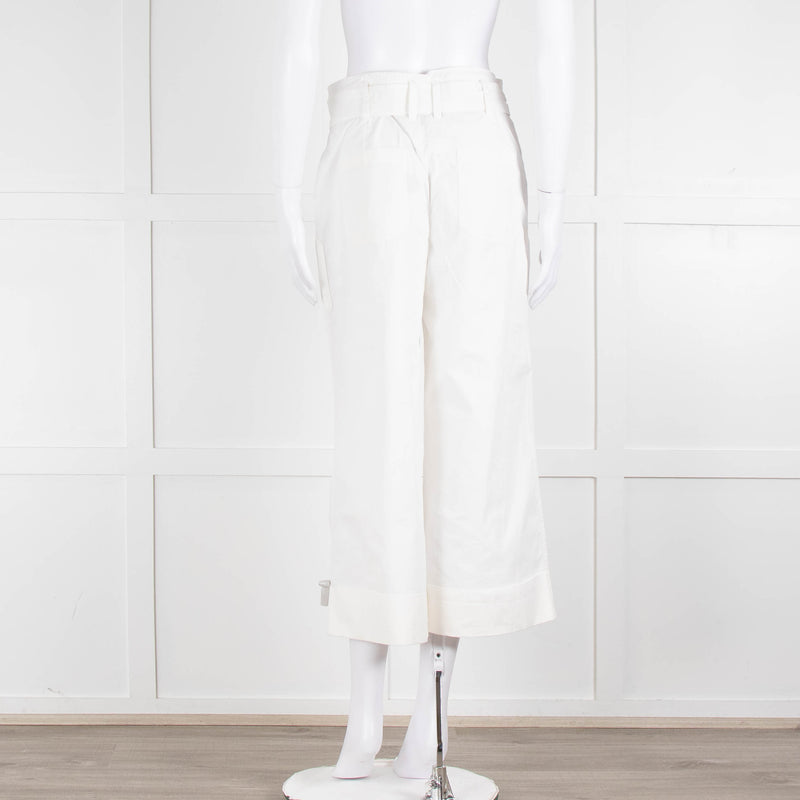 Me + Em White Cotton Cargo Trousers