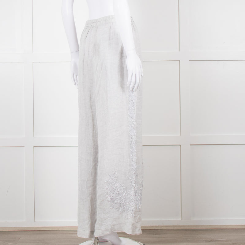 Maurizio Mykonos Grey Lace Wide Leg Trousers