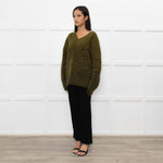 Sarah Pacini Green Mohair Mix Jumper