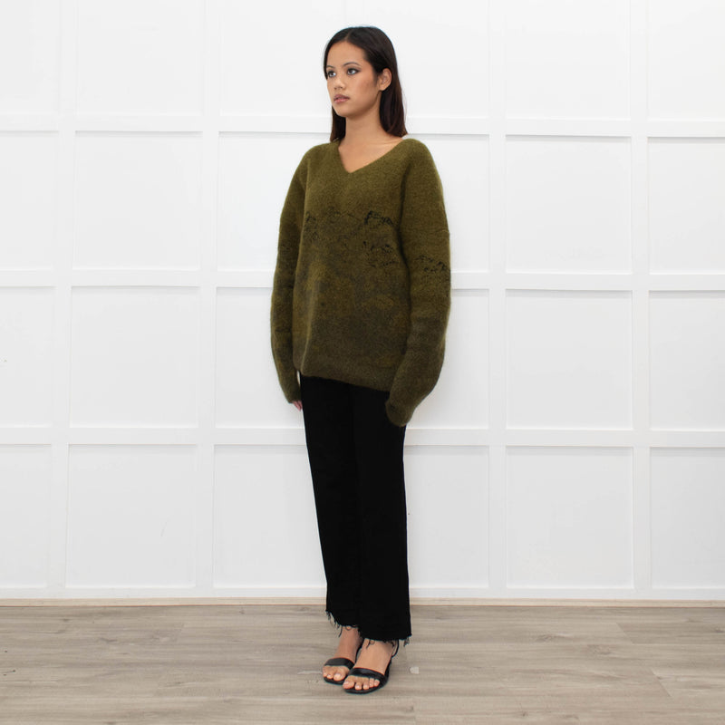 Sarah Pacini Green Mohair Mix Jumper