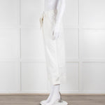 Me + Em White Cotton Cargo Trousers