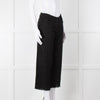 S Max Mara Black Linen Cotton Blend Frayed Hem Trousers