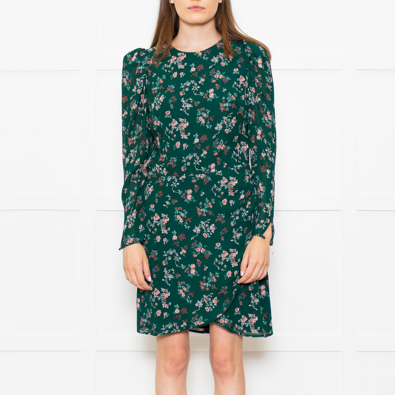 Reformation Juni Green Floral Print Dress