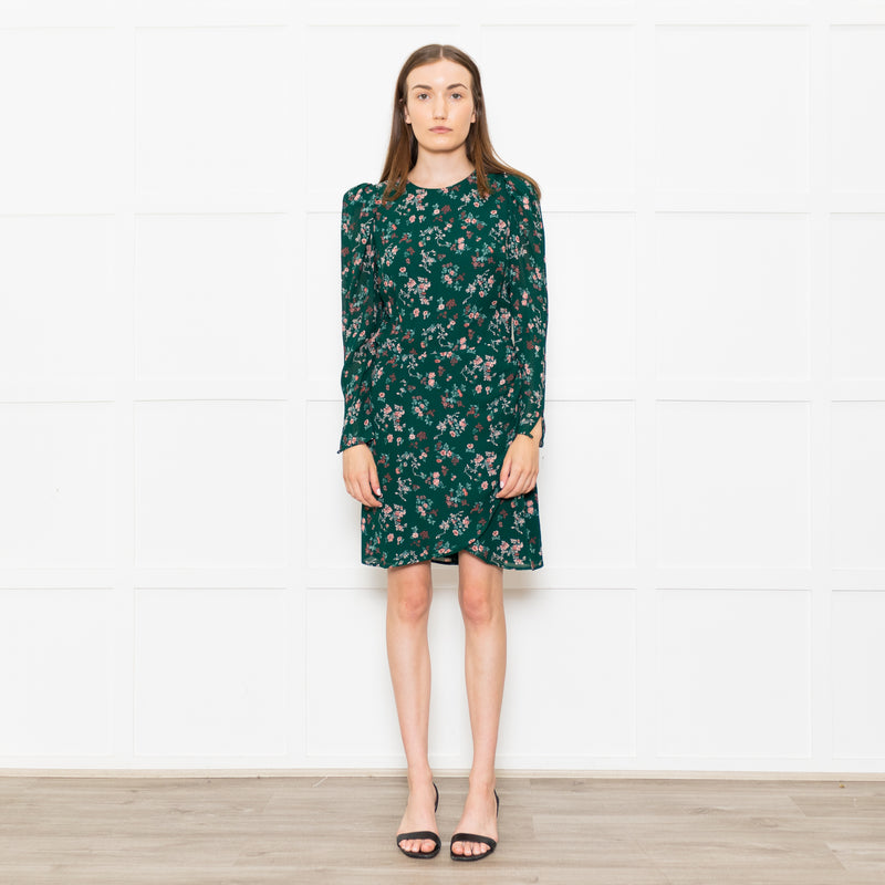 Reformation Juni Green Floral Print Dress