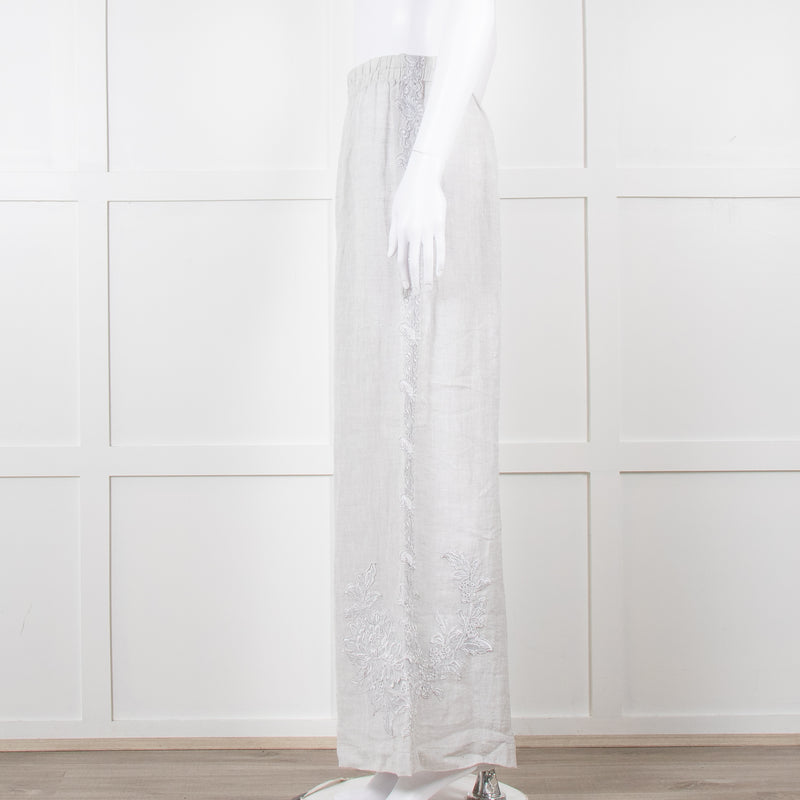 Maurizio Mykonos Grey Lace Wide Leg Trousers