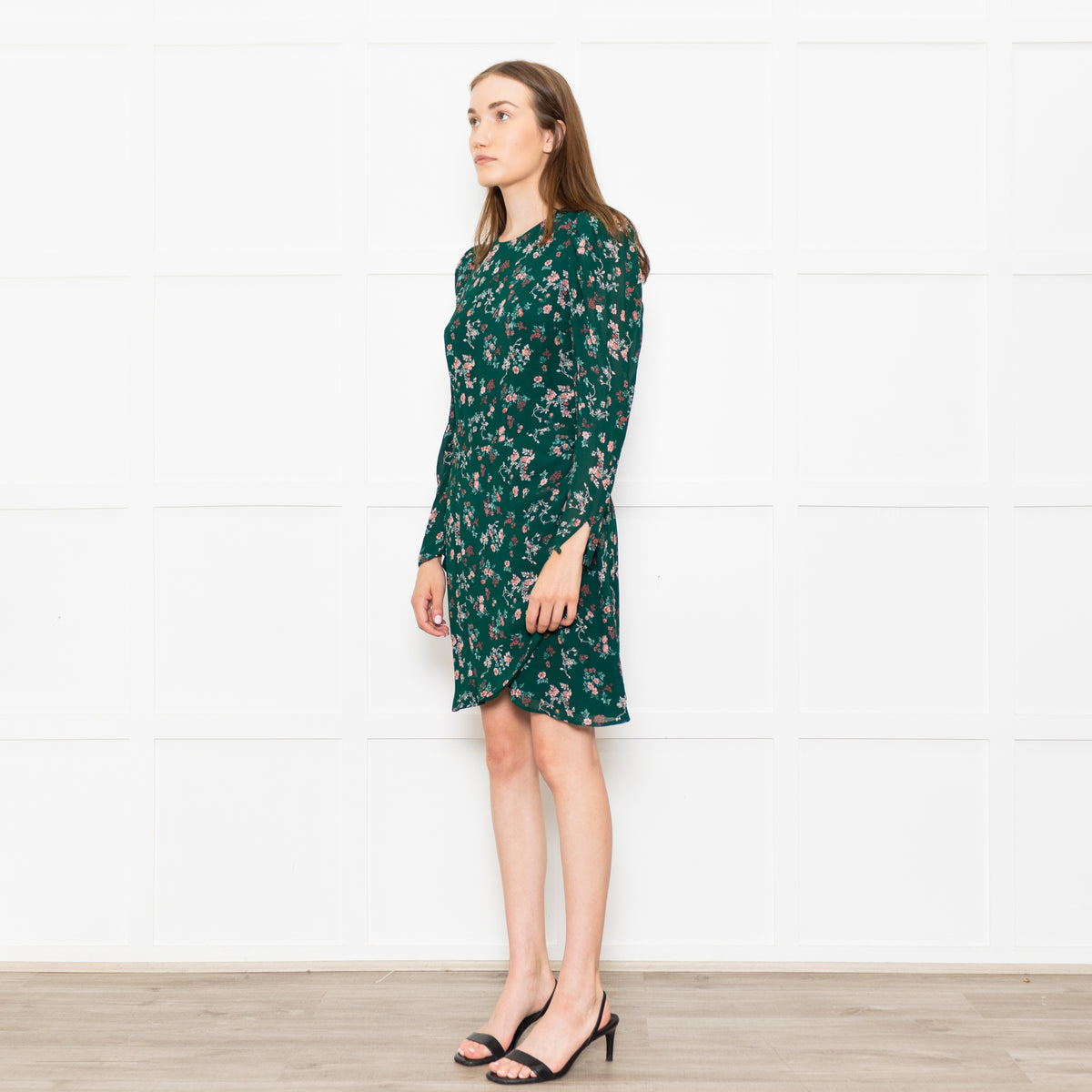 Reformation Juni Green Floral Print Dress