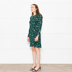 Reformation Juni Green Floral Print Dress