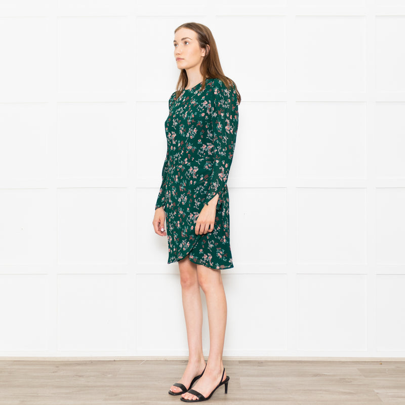 Reformation Juni Green Floral Print Dress