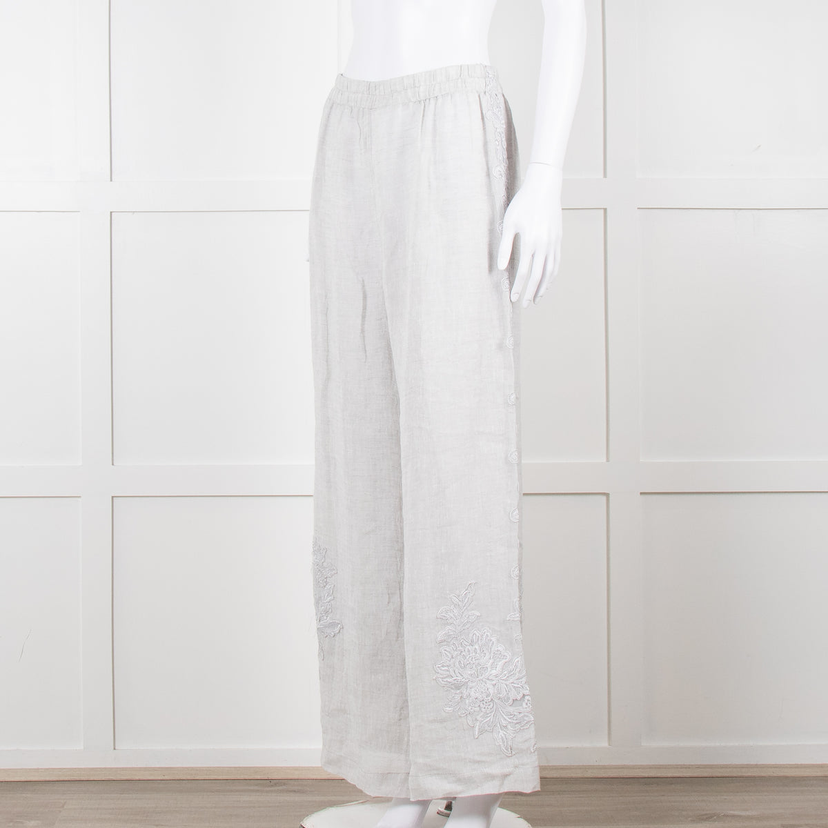 Maurizio Mykonos Grey Lace Wide Leg Trousers