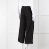 S Max Mara Black Linen Cotton Blend Frayed Hem Trousers