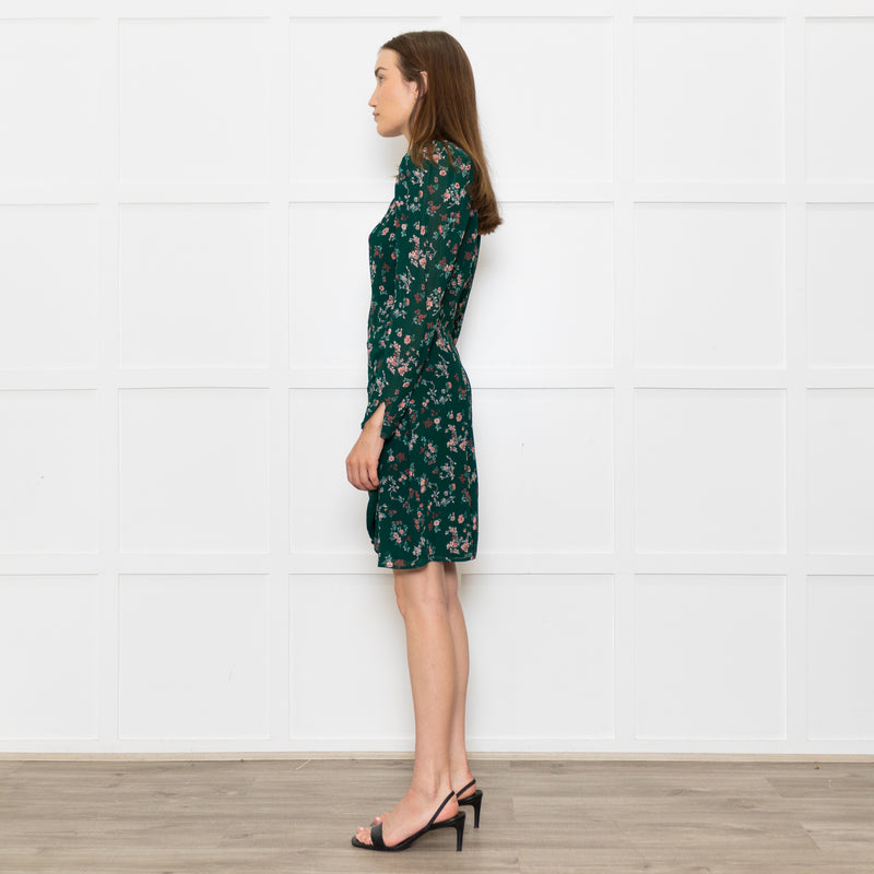 Reformation Juni Green Floral Print Dress