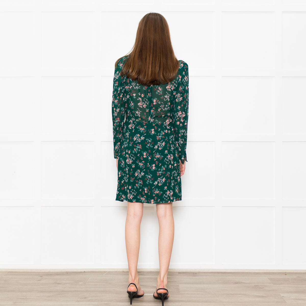 Reformation Juni Green Floral Print Dress