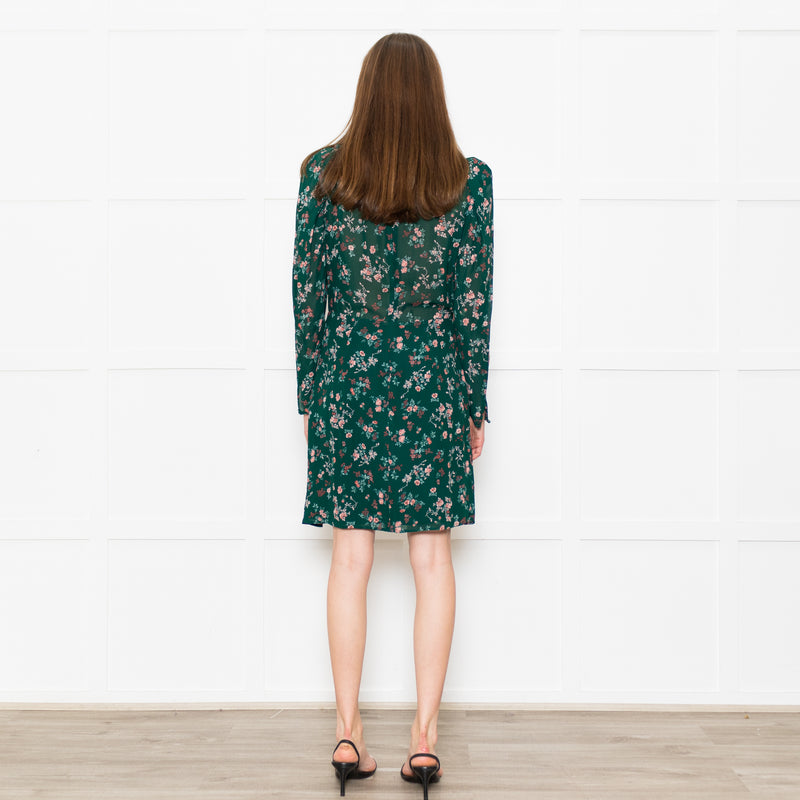 Reformation Juni Green Floral Print Dress