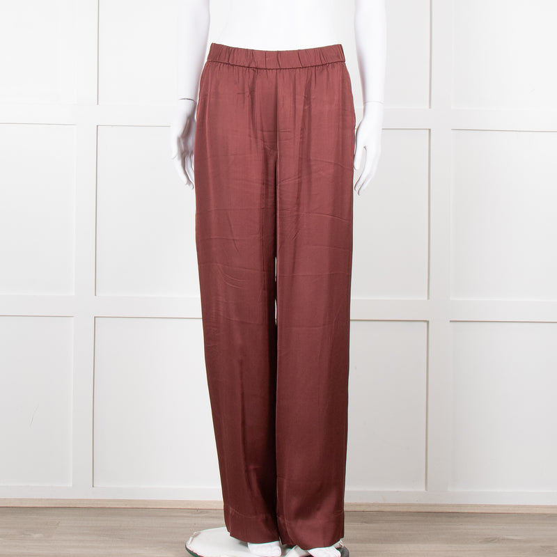 Second Female Brown Satin Wide Leg Trousers