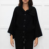 Joie Black Cashmere/Wool Mix Funnel Neck Button Cardigan