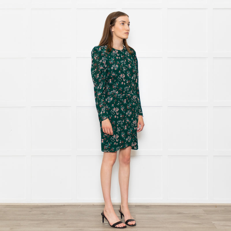 Reformation Juni Green Floral Print Dress