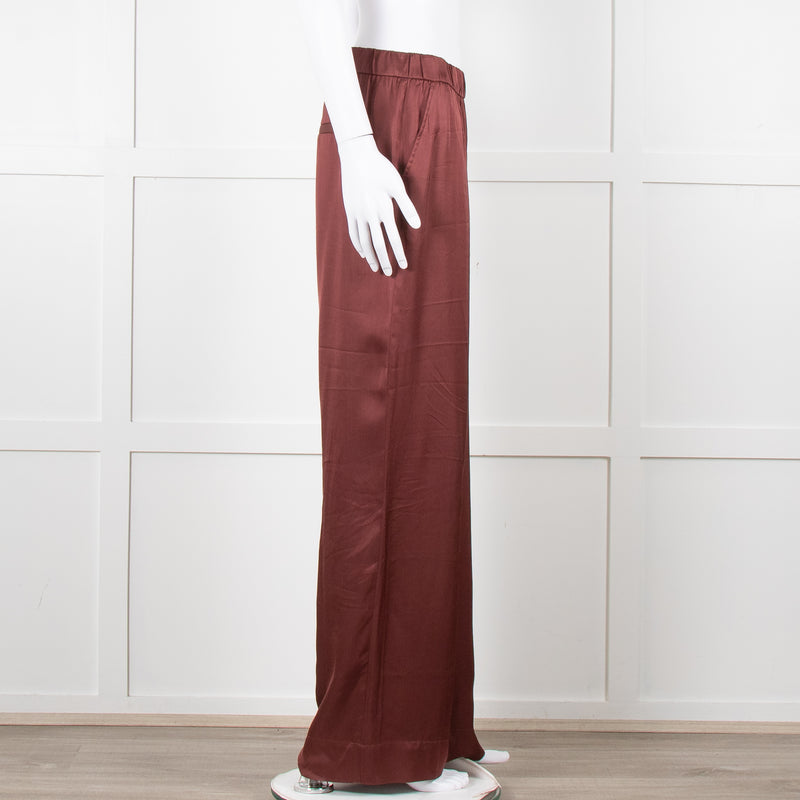 Second Female Brown Satin Wide Leg Trousers