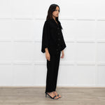 Joie Black Cashmere/Wool Mix Funnel Neck Button Cardigan