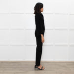 Joie Black Cashmere/Wool Mix Funnel Neck Button Cardigan
