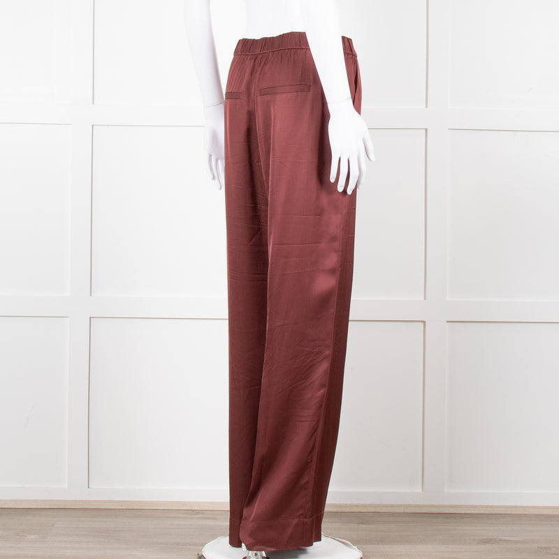 Second Female Brown Satin Wide Leg Trousers