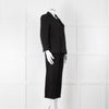 S Max Mara Black Linen Cotton Blend Frayed Edge Jacket