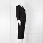 S Max Mara Black Linen Cotton Blend Frayed Edge Jacket