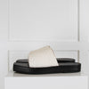 St Agni Jax  Flatform White Woven Leather Round Toe  Slides