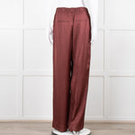 Second Female Brown Satin Wide Leg Trousers