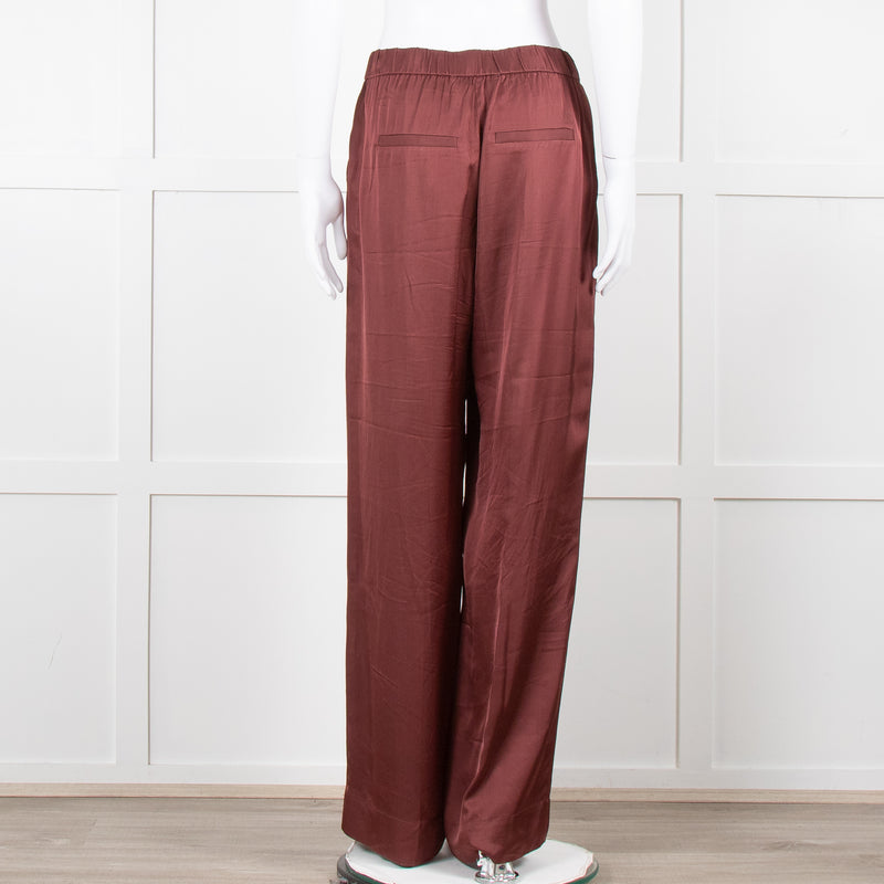 Second Female Brown Satin Wide Leg Trousers