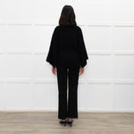 Joie Black Cashmere/Wool Mix Funnel Neck Button Cardigan