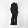 S Max Mara Black Linen Cotton Blend Frayed Edge Jacket