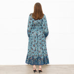 Ulla Johnson Teal Floral Patterned Maxi Dress