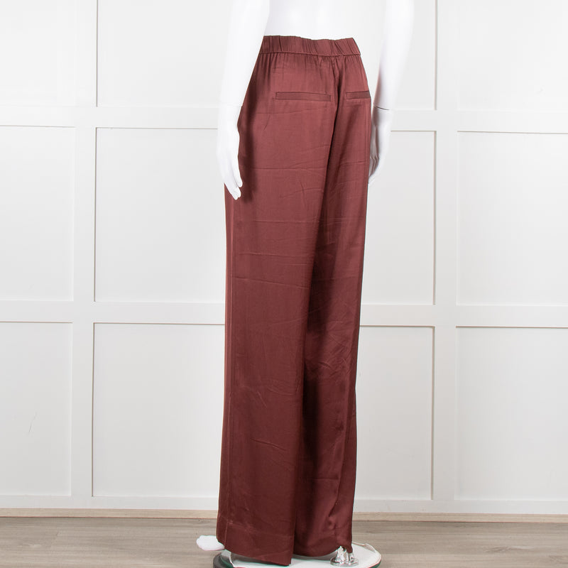 Second Female Brown Satin Wide Leg Trousers