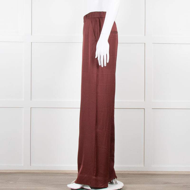 Second Female Brown Satin Wide Leg Trousers