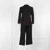 S Max Mara Black Linen Cotton Blend Frayed Edge Jacket
