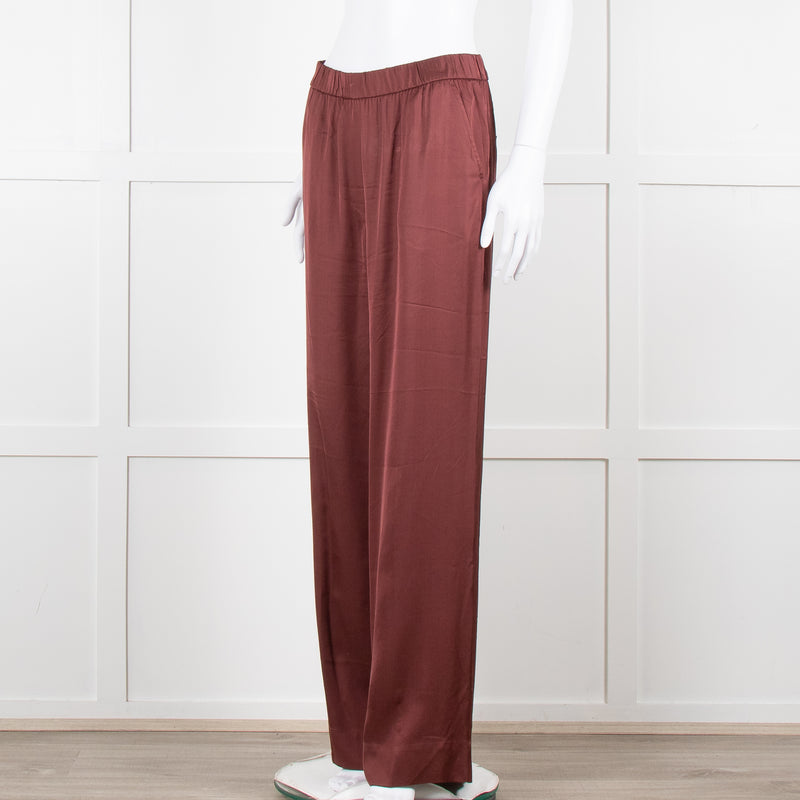 Second Female Brown Satin Wide Leg Trousers
