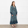 Ulla Johnson Teal Floral Patterned Maxi Dress