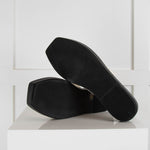 St Agni Jax  Flatform White Woven Leather Round Toe  Slides