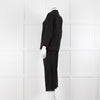 S Max Mara Black Linen Cotton Blend Frayed Edge Jacket